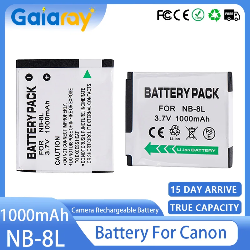 1-10pcs NB-8L Battery 1000mAh Rechargeable Battery for Canon PowerShot A3300 A3200 A3100 A3000 A2200 A1200 IS Camera Batteries