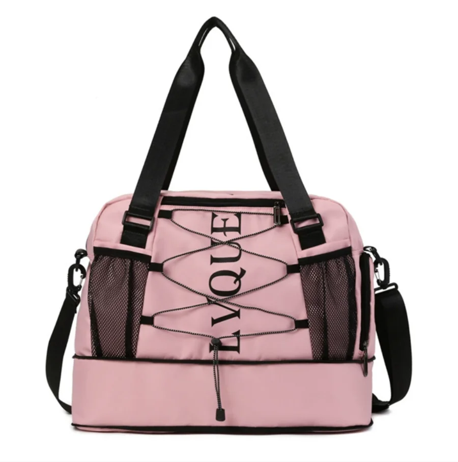 

New trendy fitness bag for women, large capacity dry wet separation travel bag, can be set with a pull rod and independent shoe
