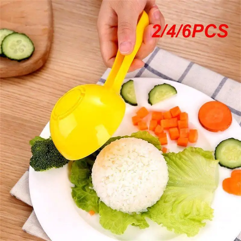 2/4/6PCS Half-moon Rice Spoon The Rice Ball Is Done In One Step. Plastic Material Kitchen Gadgets Yellow Rice Spoon