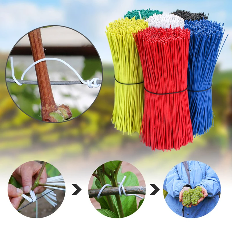 10 Pcs flat shape galvanized plastic-coated iron core 0.9 branch kiwi fruit tied with garden grape tied wire tied wire