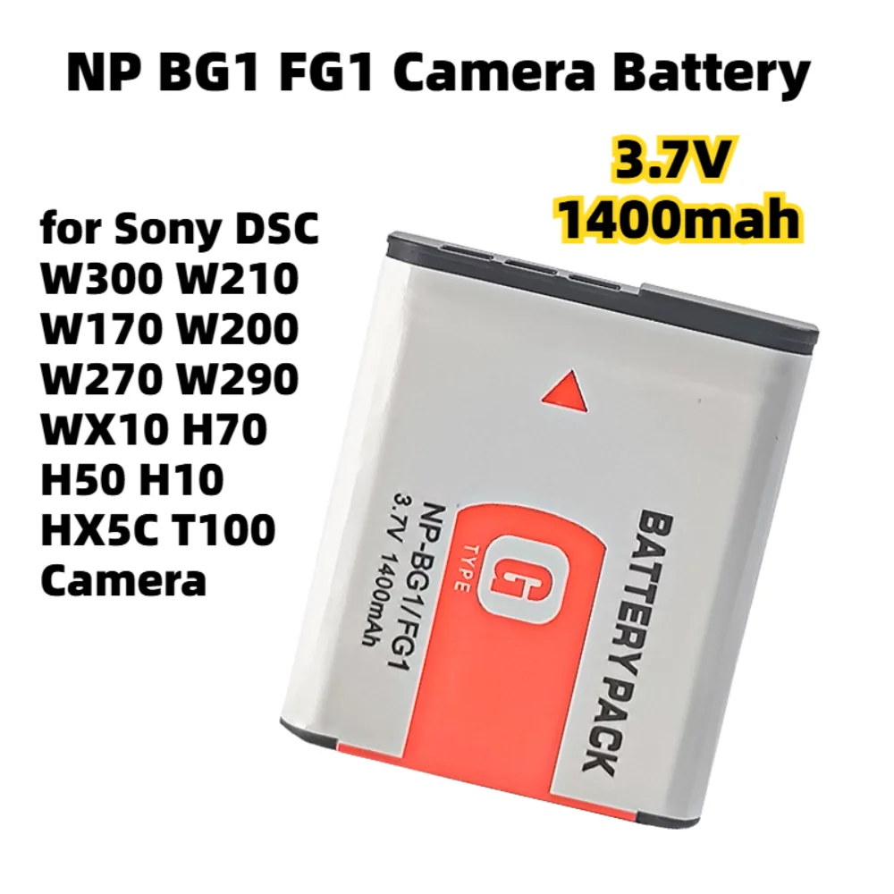 Новый аккумулятор для камеры Sony DSC W300 W210 W170 W200 W270 W290 WX10 H70 H50 H10 HX5C T100, 1400 мАч, NP BG1 FG1