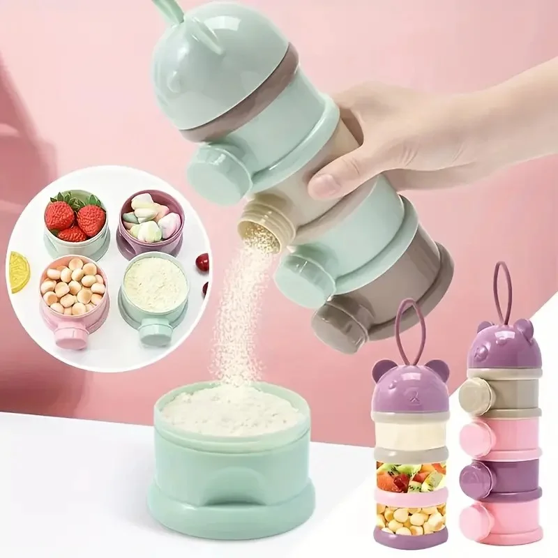 휴대용 야외 대용량 아기 칸막이, 밀폐 항아리, 다층 우유 분말 칸막이