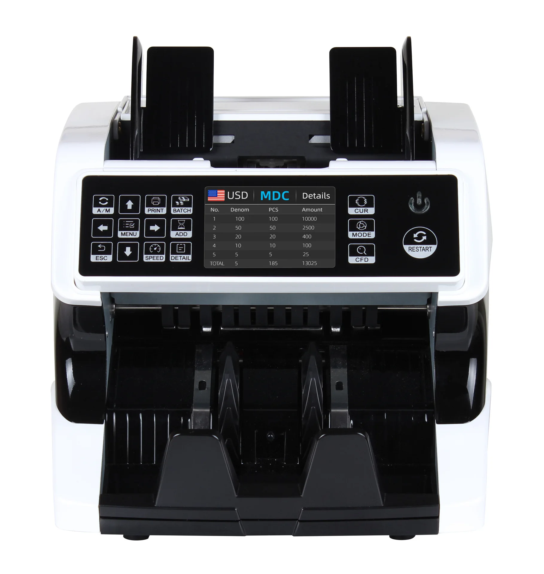 AL-920 Mixed Denomination 2 CIS Authenticating Coin Counting Machine UV IR MG MT Counterfeit Detection