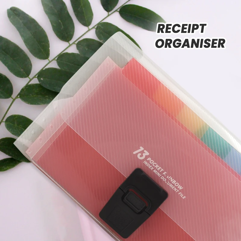 Accordion Folder, 13 Pockets A6 Plastic Accordion Expanding File Folder With Budget Envelopes For Cash System