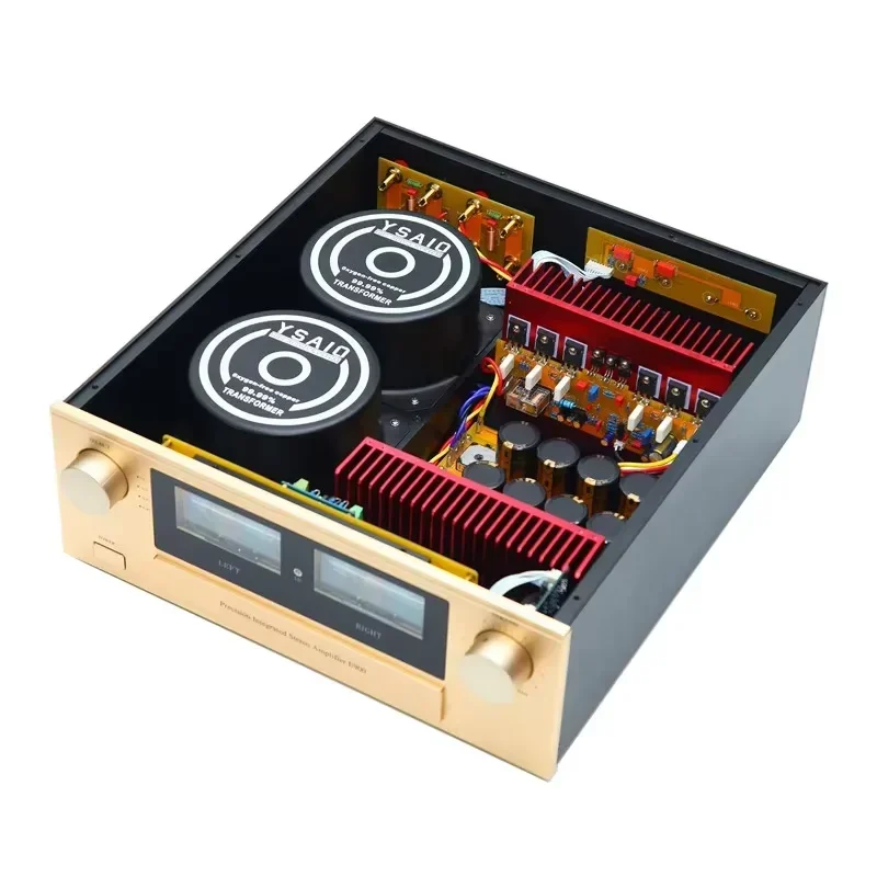 Precision Integrated HiFi IRF240 IRF9240 Field Effect ทรานซิสเตอร์ 300W * 2 สเตอริโอ Home Audio เครื่องขยายเสียงด้วยรีโมทคอนโทรล VU Meter