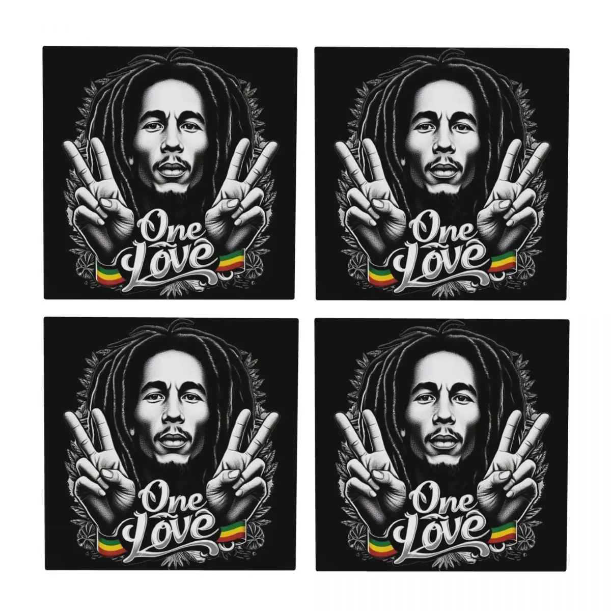 Bob Marley Reggae Coaster Ceramics Baking Mat Table Decoration And Accessories Mat For Kitchen Dining Table Mat Coffee Mat