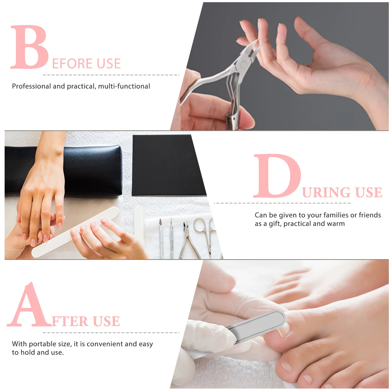 

1Set Stainless Steel Toenail Clipper Set Professional Ingrown Nail Cutter Nail Care Tool Manicure Pedicure Kit