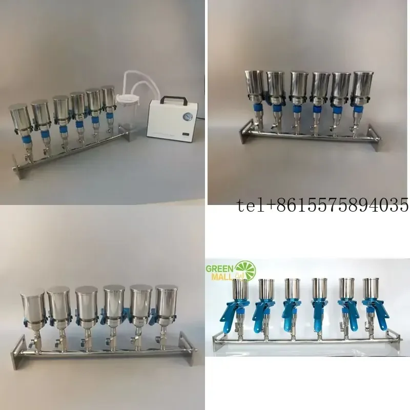 

Hot Price High Quality 6 Branch SUS316 Funnel Manifolds Vacuum Filtration Membrane Filter Holder for Lab