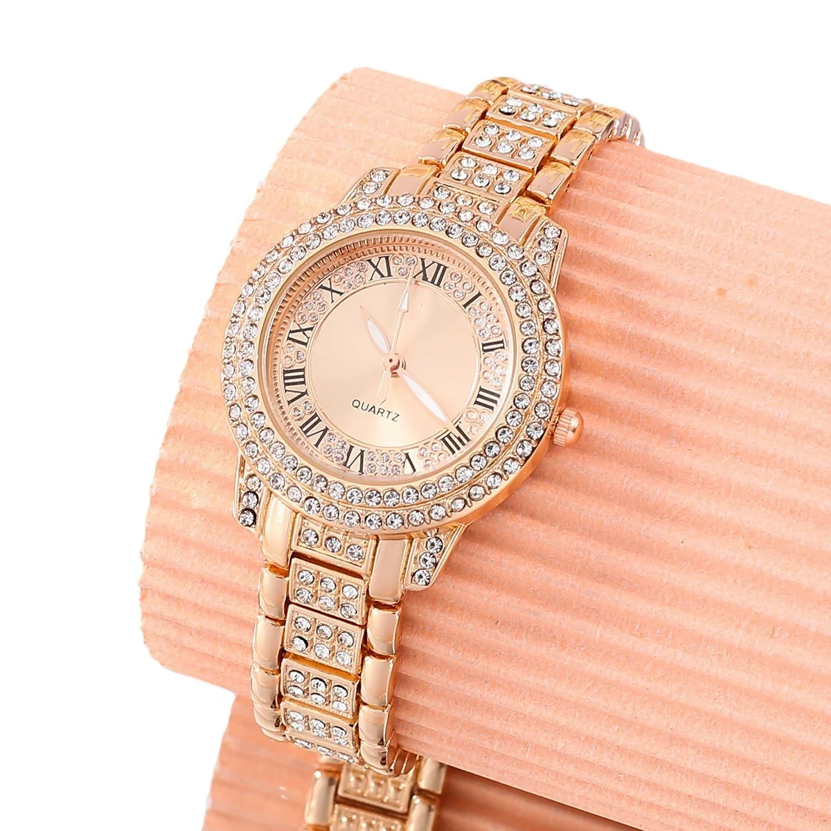 6-pack dameshorloges luxe elegante legering horloges dames kristal horloge cadeau quartz horloge legering strass armband Montre