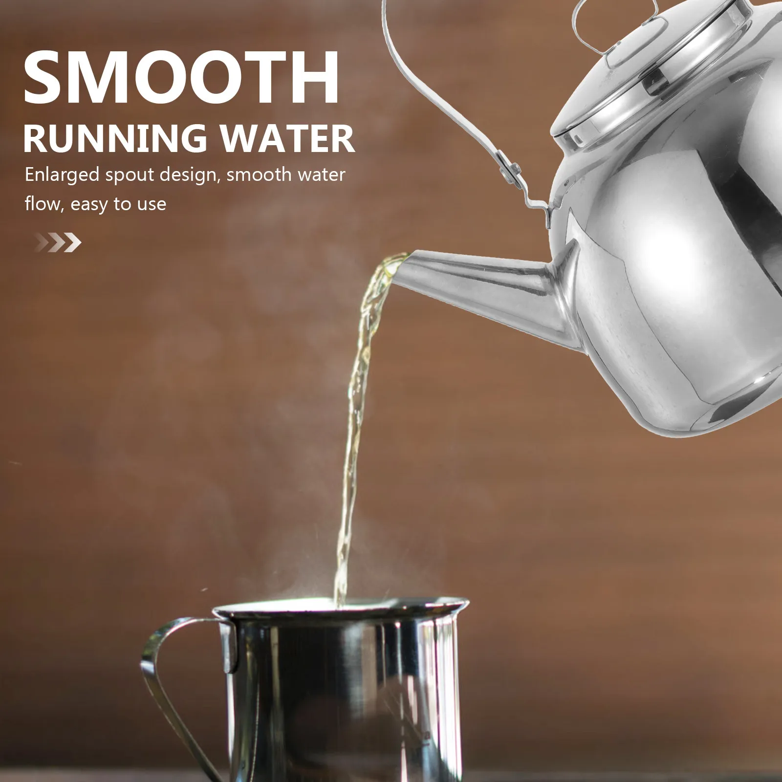 

Чайник из нержавеющей стали для плиты: быстрый нагрев, износостойкий, с нескользящей ручкой и гладким носиком для дома и ресторана