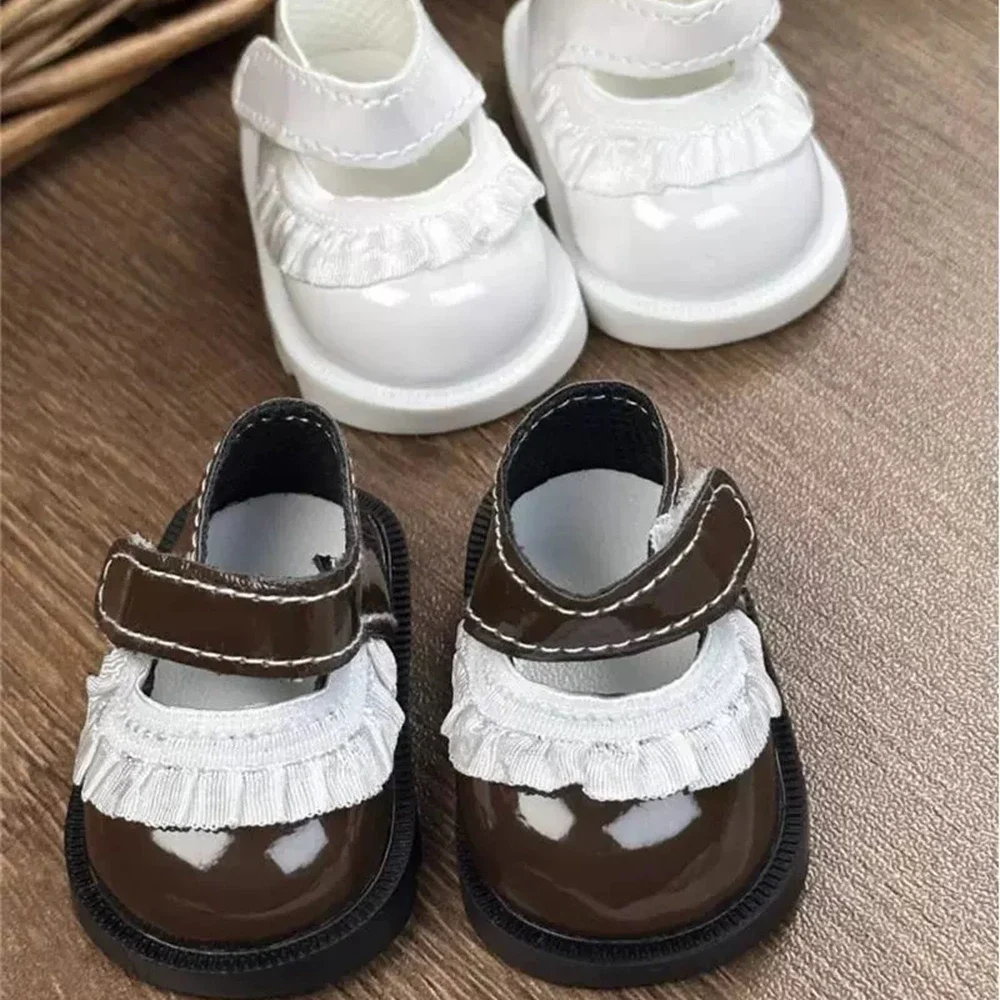 5cm Cotton Doll Shoes Fit 20cm 14 inch Dolls Pu Leather Lace-up Mini Doll Shoes For Russian DIY Handmade Dolls Accessories