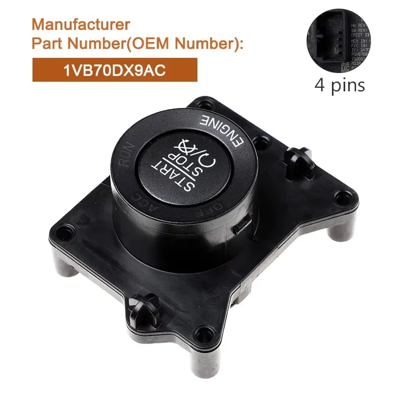 Engine Start Stop Push Button Switch for Jeep Cherokee 2014-2018 Ignition Push Button Start Switch Car Accessories 1VB70DX9AC