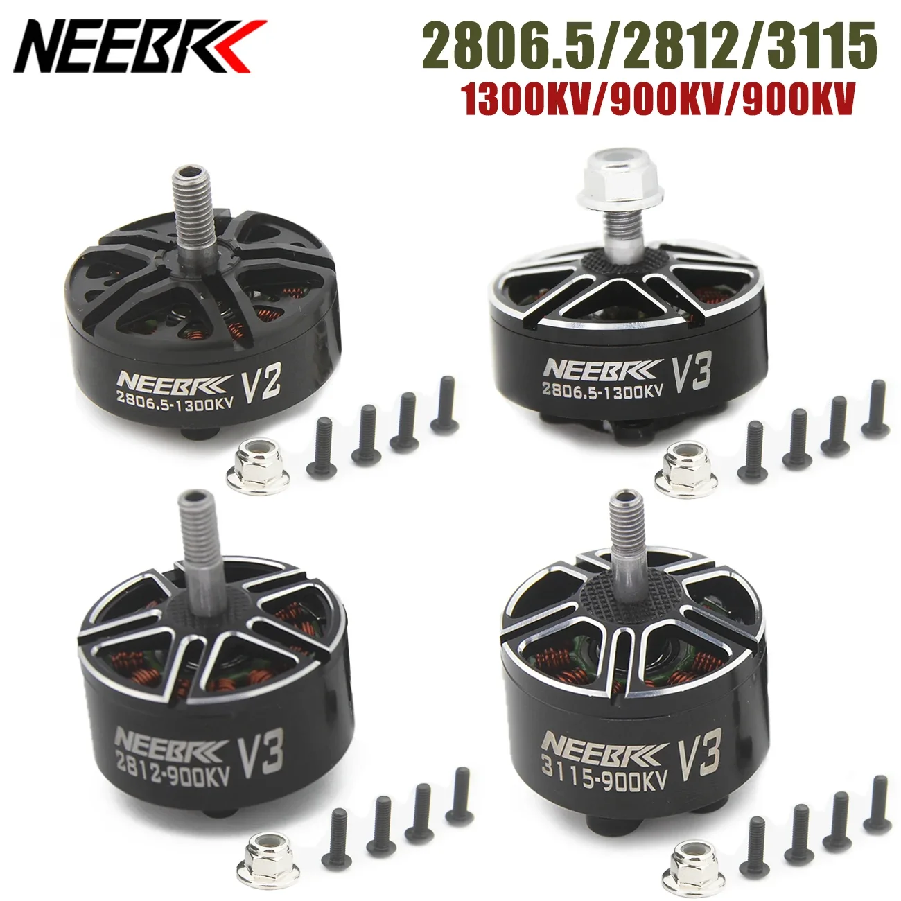 

4PCS NEEBRC FPV Racing Drone Brushless Motor 2806.5 2807 1300KV 2812 3115 900KV for RC Plane Mark4 Aircraft Drine Darwin fpv e88