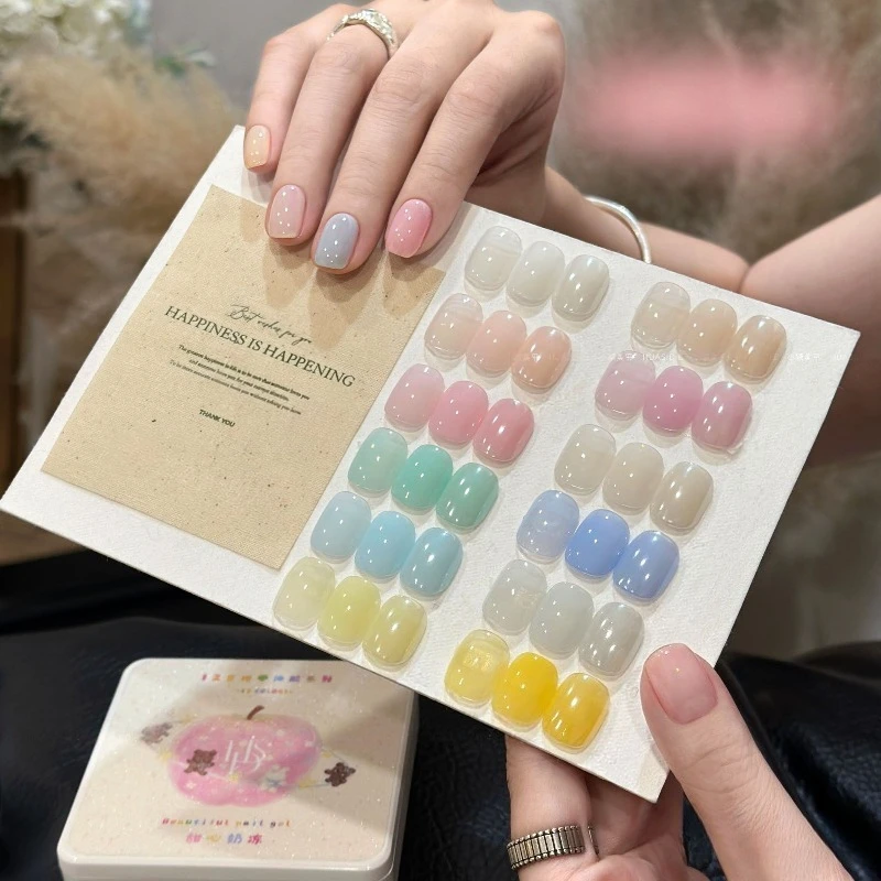 4 in 1 Pat Ombre Gel Nail Polish 12 Colors Patting Gradient Stamp Relief Painting Gel for DIY Nail Manicure UV/LED Varnishes Gel