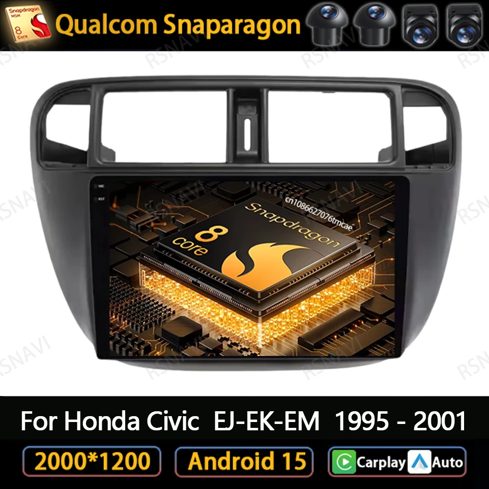 

Автомобильный радиоприемник Android 15 для Honda Civic (EJ/EK/EM) 1995–2001, мультимедийное авторадио, стерео BT, автоматический проигрыватель Viedo, 8-ядерный беспроводной RDS