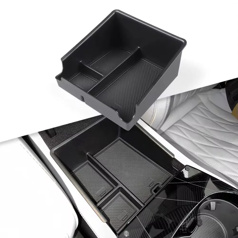 for BYD Seal EV 2022-2024 Center Console Armrest Storage Box Central Tray Organizer Accessories Tidying Black