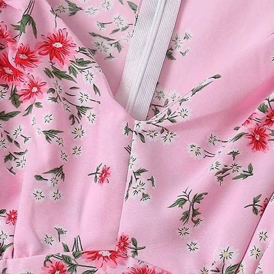 V-Ne Gonna lunga a trapezio con stampa floreale Bubble Sve Long Dr Ele Sle Summer Faion pezzo unico