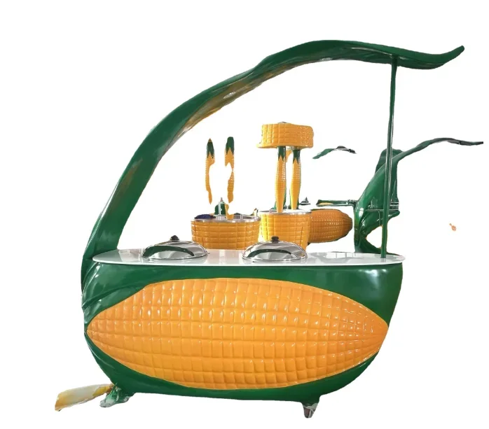 

Mall Mobile Food Boiled Steamed Cup Sweet Corn Cart Kiosk Design for Mall Sale