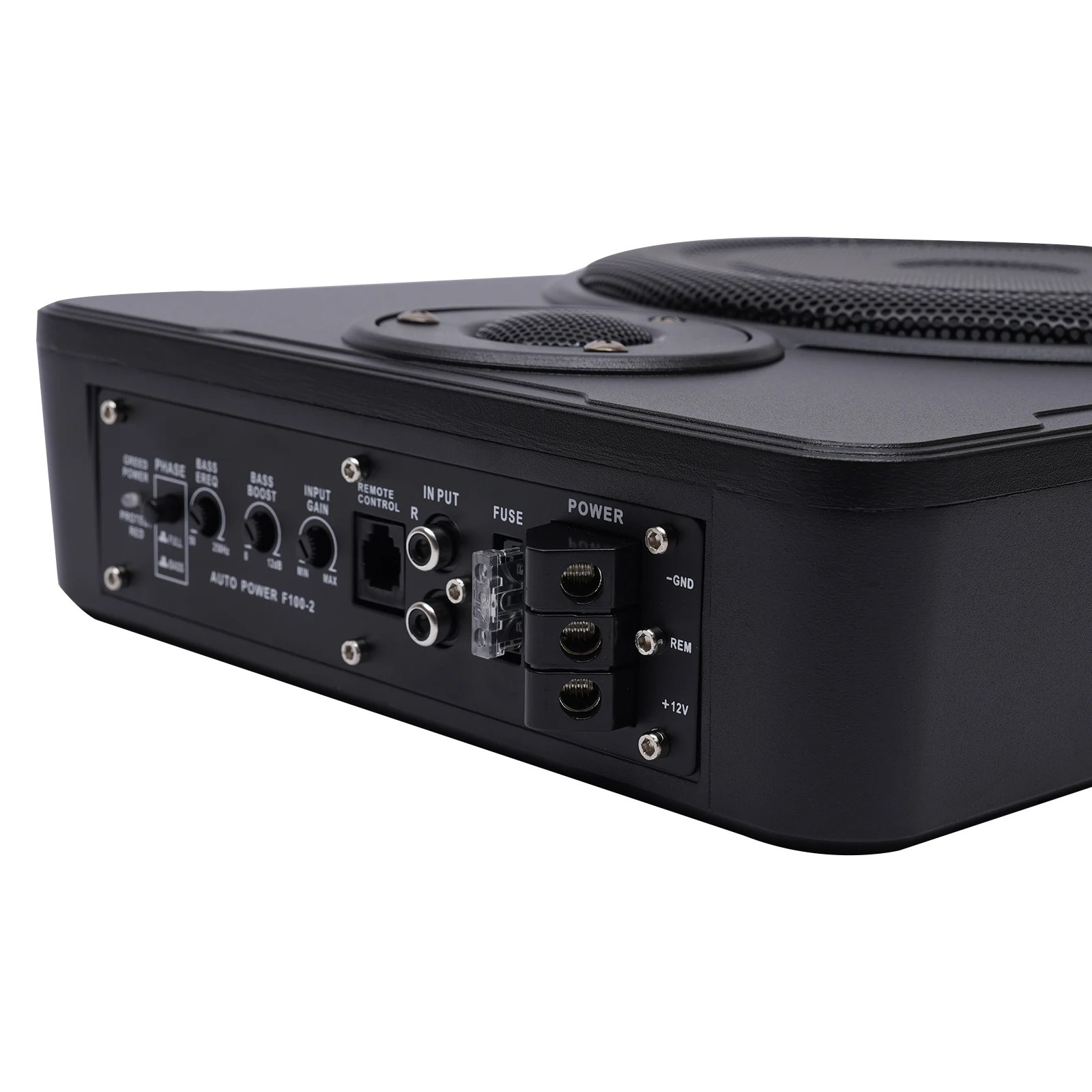 Kompakter Aktiver Auto-Subwoofer 200W mit Kabelgebundener Basssteuerung, 8-Zoll-Untersitz-Design, Eingebauter Verstärker, Hoch-/Niederpegel-Eingang für Fahrzeuge