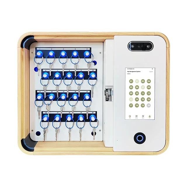 Commercial Manager Key Cabinet System Electronic Biometric Management System Keychain Tracking Device Security Key Cabinet