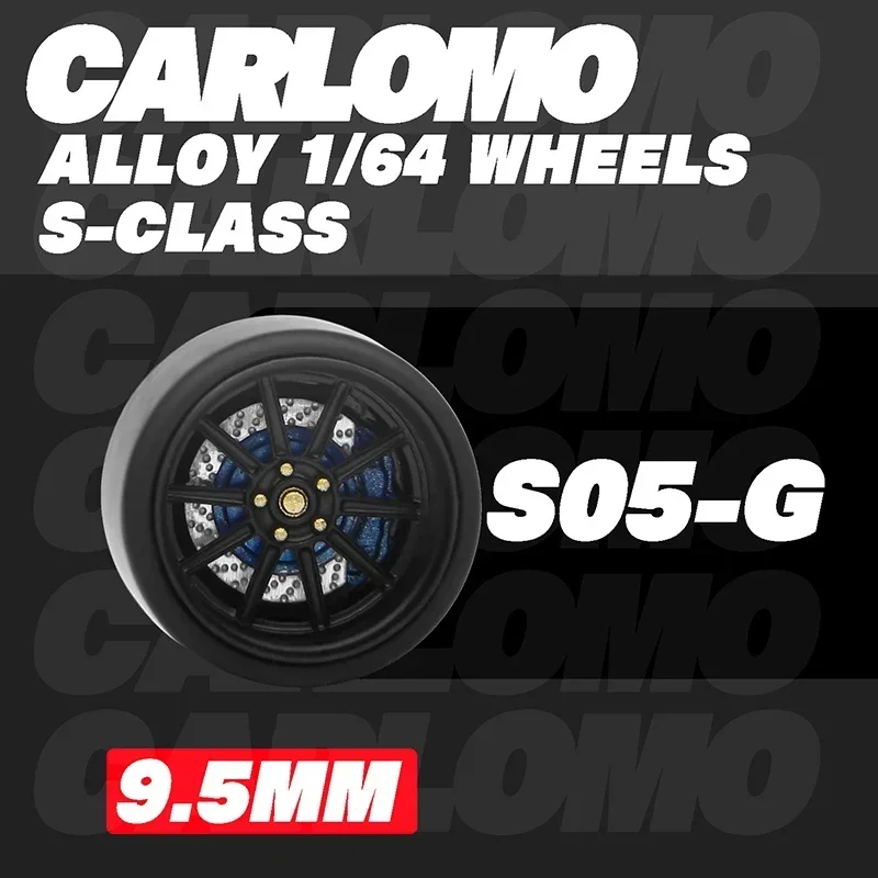 CARLOMO-Roues en alliage 1/64mm ou COl'hyCARIFUN 9.5mm, roue avec frein et pneus, modèle de voiture 1:64, pièces modifiées TLV/IG/HW, 10.5