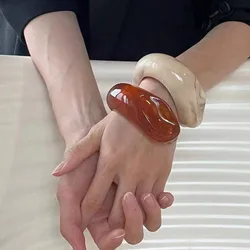 HANGZHI Vintage Elegant Green Tortoiseshell Shaped Resin Bracelet Fashion Exquisite Vacation Jewelry for Women INES Summer New