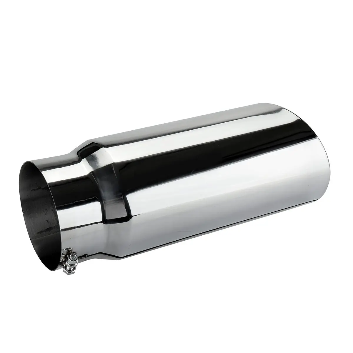 1X Universal 5 Inch Inlet 6 Inch Outlet Exhaust Tip 15 Inch Length Tailpipe Anti-Corrosive Car Straight Exhaust Tail Throat