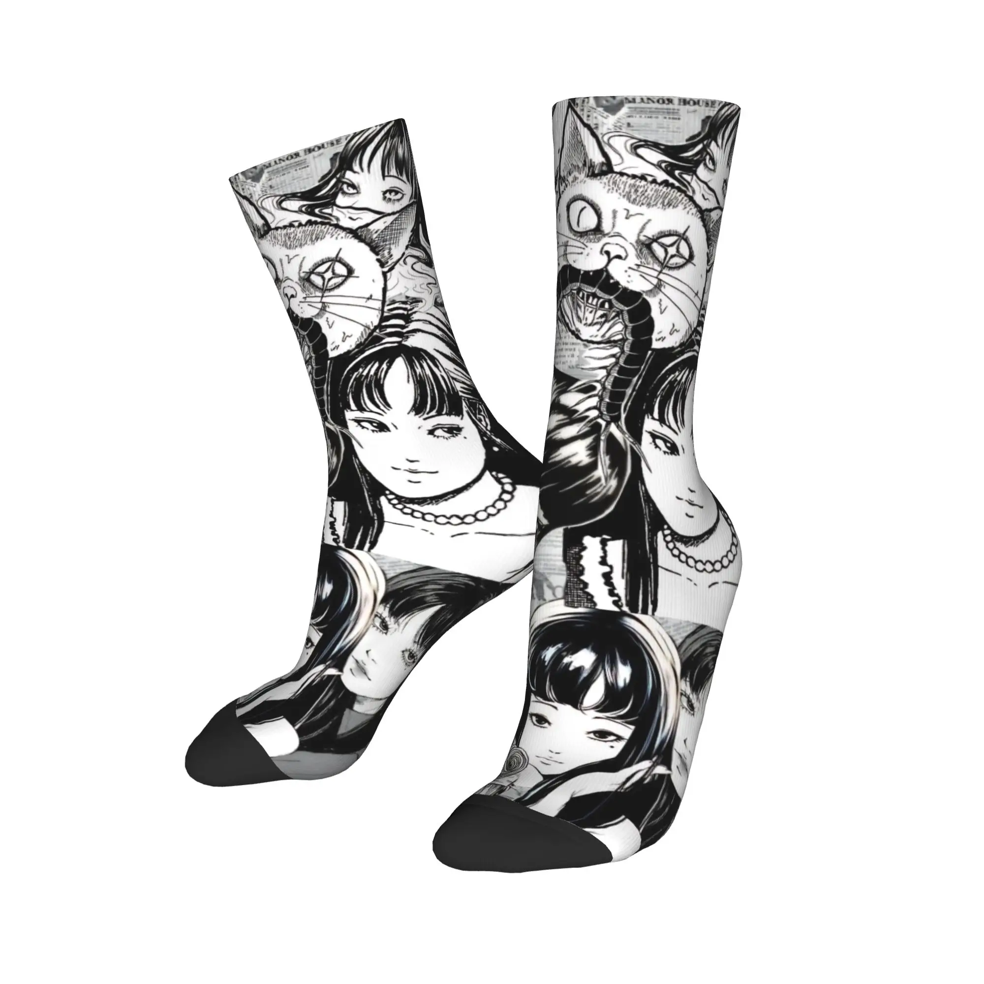 

Носки Tomie для девочек, мужские и женские повседневные носки из полиэстера в стиле аниме, хип-хоп, весна, лето, осень, зима, средние чулки-трубы, подарки