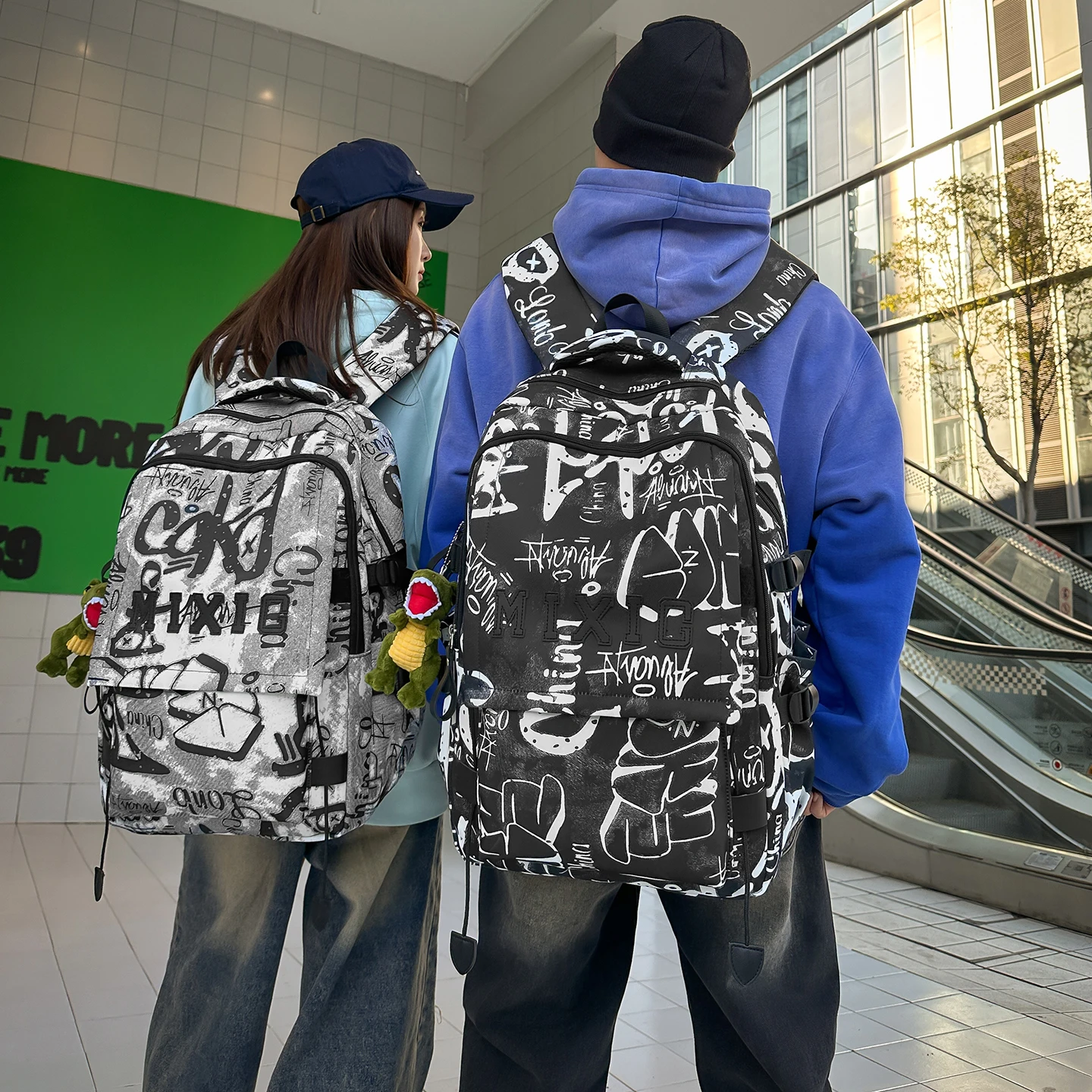 حقيبة ظهر مدرسية بتصميم جرافيتي أمريكي بسعة كبيرة للأولاد، حقيبة كتب عصرية رائعة للطلاب الصغار في سن المراهقة #6