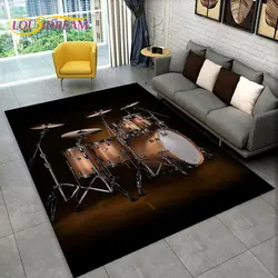 Drum Kit Music Instruments Drum Set Area Rug,Carpet for Home Living Room Bedroom Sofa Doormat Kitchen Decor,Non-slip Floor Mat