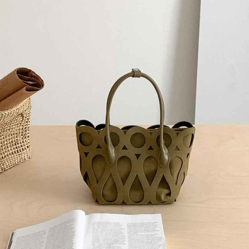 

Модная замшевая сумка с верхней ручкой, уникальная сумка на плечо, женская осенне-зимняя модная сумка-ведро, универсальная сумка-ведро