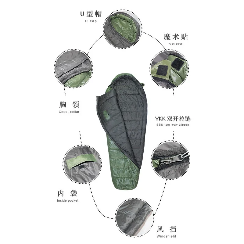 كيس نوم قطني للتخييم للبالغين، مفرد سميك