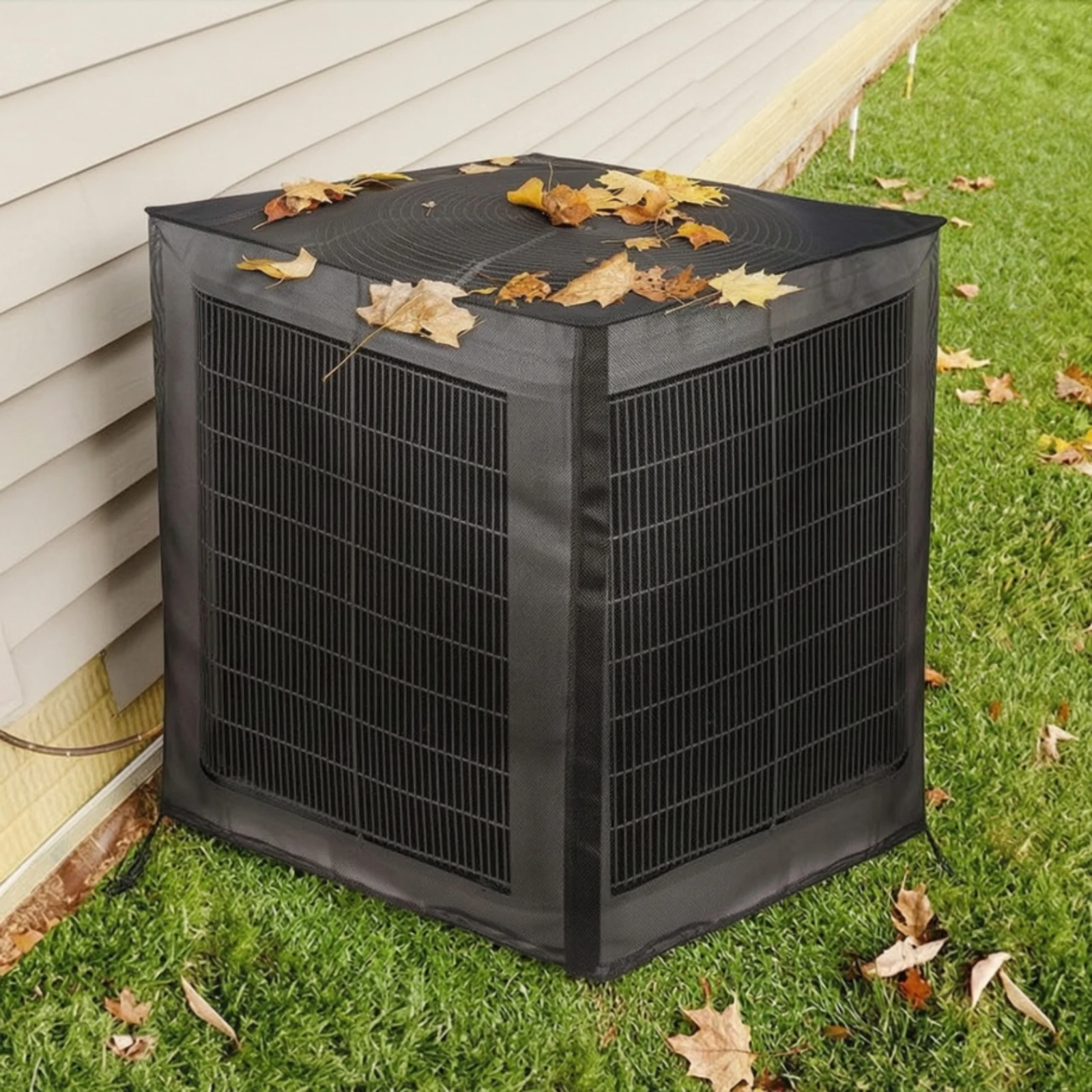 Outdoor Air Conditioning Cover Mesh Air Conditioner Cover Heavy Duty Windproof for Homeowners, Yard, Patio