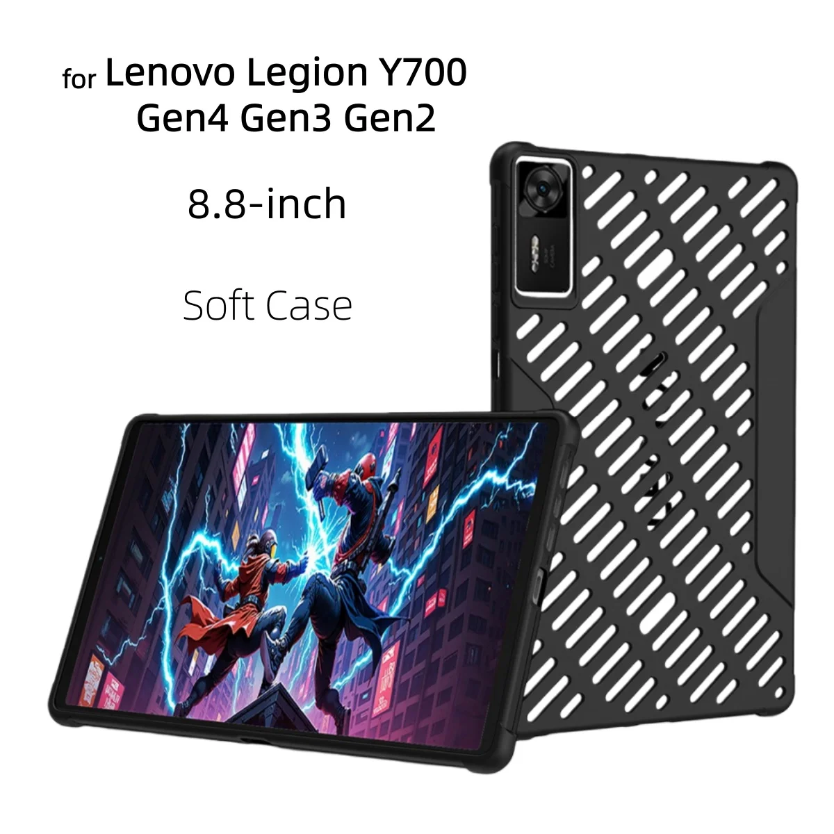 غطاء قلاب لجهاز Lenovo Legion Y700 حافظة كمبيوتر لوحي Gen4 Gen3 Gen2 8.8 بوصة غطاء خلفي ناعم من مادة البولي يوريثان الحراري لجهاز Legion Tab Gen 4 3 2 حافظة حماية