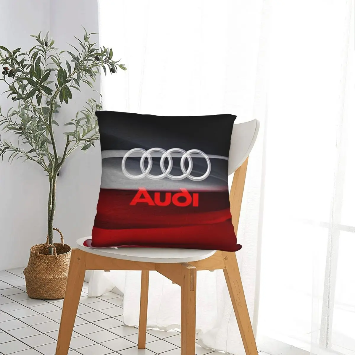 A-Audi A6 Q8 RS4 RS5 Car Logo Square Pillow Case Cushion Covers Novelty Polyester Decor Pillowcover for Car 18