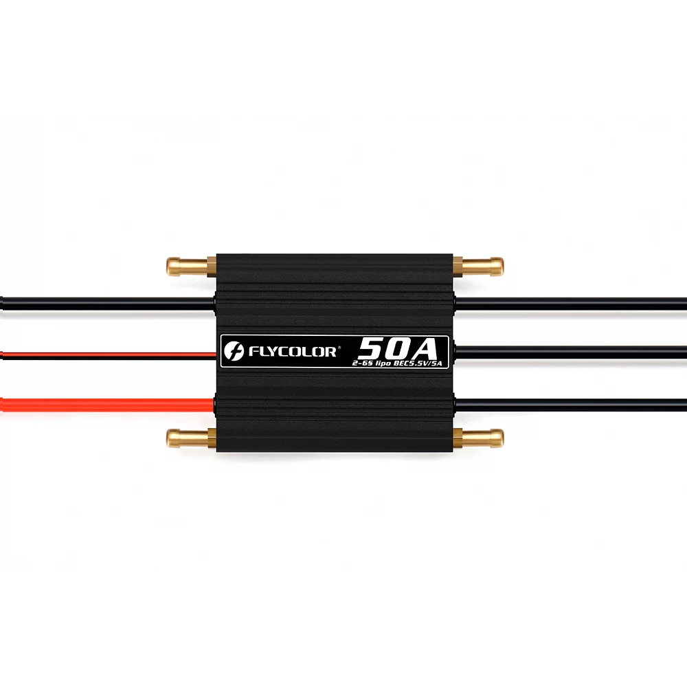 Controlador de velocidad Flycolor 50A ESC sin escobillas impermeable para barco RC 2-6S Lipo BEC 5,5 V/5A sistema de refrigeración por agua de plástico para niñas