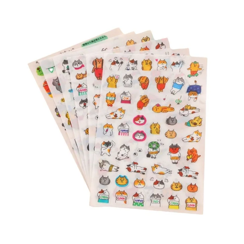 6 Sheets Sticker Series Little Fat Sticker Hand Account Diary Decorative Sticker PVC Into The Album Hand Account