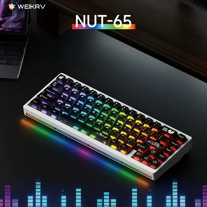 65% mechanical keyboard kit CNC aluminum gasket mount tri-modes RGB Hotswap  sandblasted matte finish