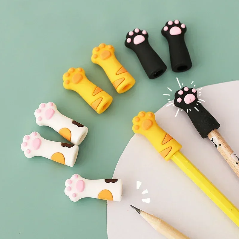 3/5 Stuks Kat Paw Potlood Cap Siliconen Touch Pen Cover Kawaii Potlood Extender Koreaanse Briefpapier Kinderen Geschenken School Kantoorbenodigdheden