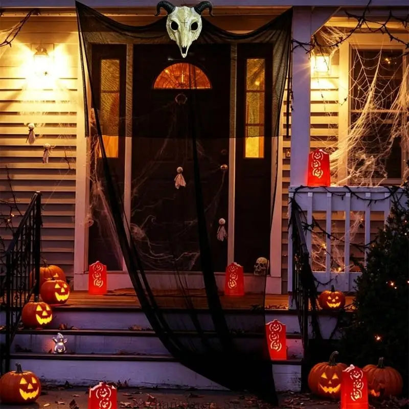 Halloween-Totenkopf-Party-Display zum Aufhängen für Eingangsbereich und Fensterdekoration, 3 x – Detail 4