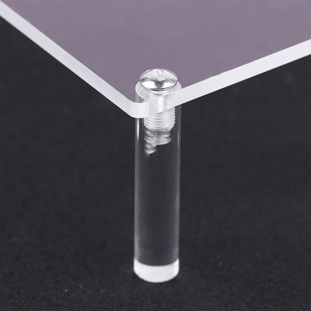 Акриловая подставка для хранения, двухуровневая, 20x8 см, сверхпрочный настольный органайзер для небольших помещений, для дома и офиса, эффективная настольная витрина Акриловая подставка для хранения, двухуровневая, 20x8 см, сверхпрочный настольный органайзер для небольших помещений, для дома и офиса, эффективная настольная витрина