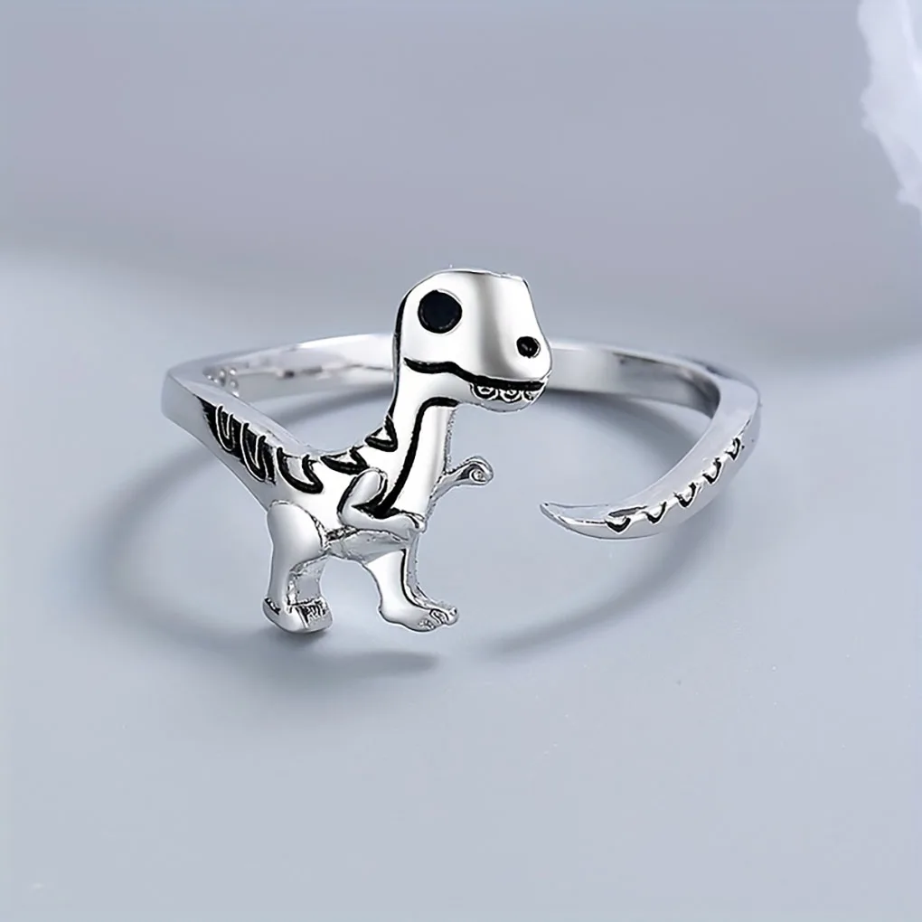 1 anillo de aleación de pequeño dinosaurio lindo, un accesorio moderno, moderno, único, simple y hermoso. Adecuado para parti cotidiano