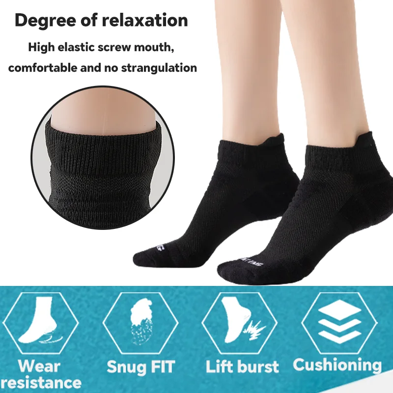 Man Sports Socks Short Style Breathable Women Professional Marathon Fitness Socks Anti Odor Sweat Absorption