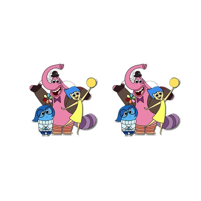 Inside Out 2 Disney Cartoon Earrings Bing Bong Joy Sadness Anger Disgust Anime Figure Ear Accessories Girls Decoration Gifts