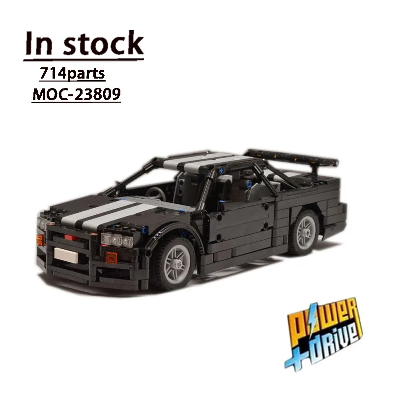 MOC-23809 Electric RC R34 Classic Sports Car Assembly Splicing Building Block Model MOC Creative Kids Building Block Toy Gift