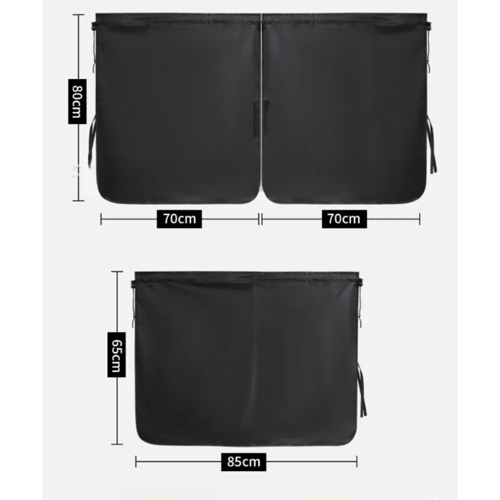 Oxford Fabric Vehicle Partition Shade Curtain 5 pcs Black Coated for Privacy Interior Separation and Light Control