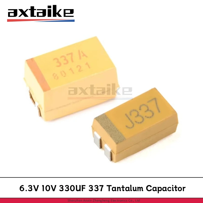 

10PCS 6.3V 10V 330UF 337 337K D E Type 7343 10% SMD 337A 337J Tantalum Capacitor