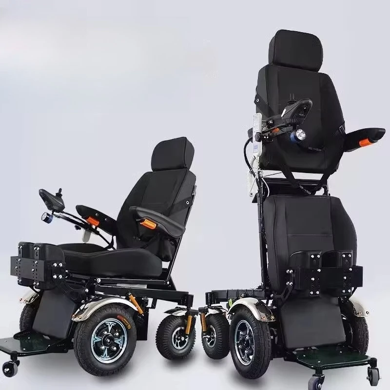 A fully electric standing wheelchair suitable for people with disabilities and paralyzed patients