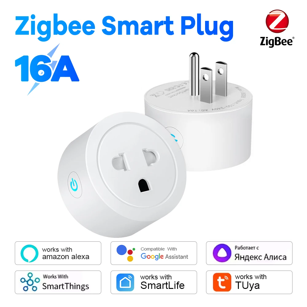 Vietnam Standard Zigbee Smart Plug 16A Power Monitor Timer Group Control Works with Alexa Google Assistant App Remote Control