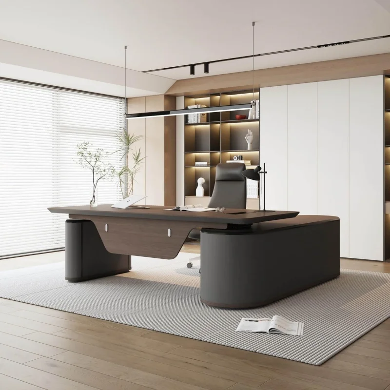 

Free Shipping US Warehouse in Stock L Shape Director Table Office Manager Executive Office Desk Office Table With Side Table